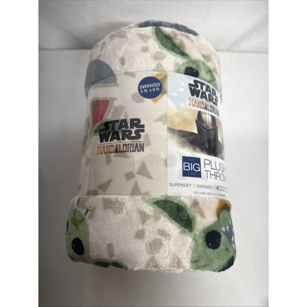 The Big One Star Wars The Mandalorian Grogu Plush Throw Blanket  5 ft x 6 ft